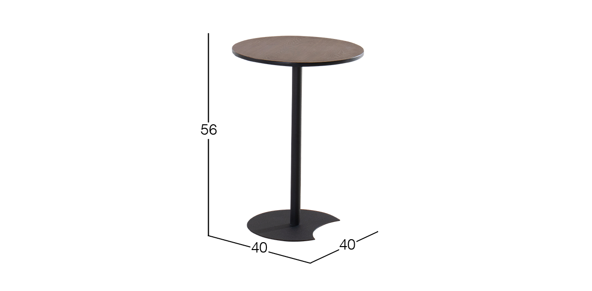 Mesa Lateral Redonda Pacman Nogal