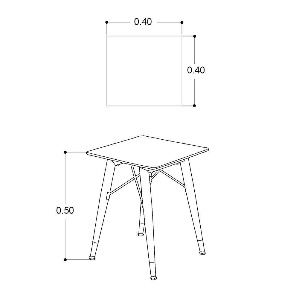 Mesa Lateral 40 X 40 Cm Cuadrada Estambul Vidrio