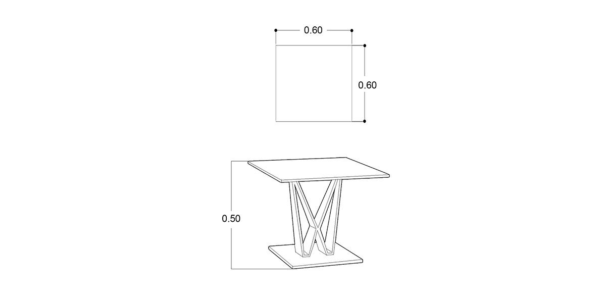 Mesa Lateral Cuadrada Eva Dorado I