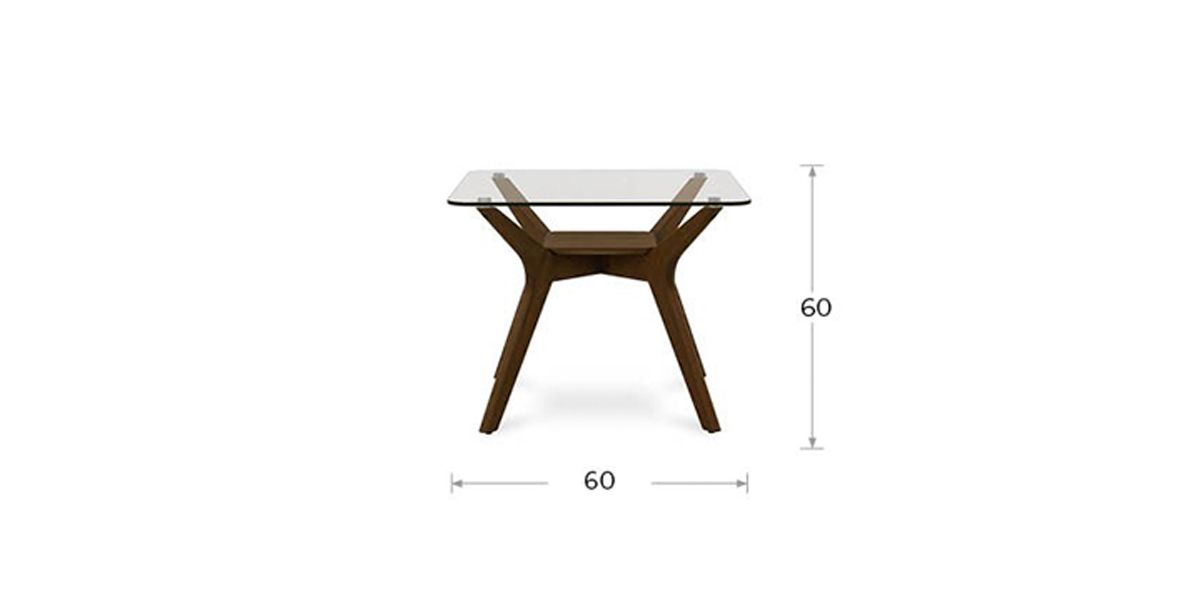 Mesa Lateral de Cristal Seos Natural