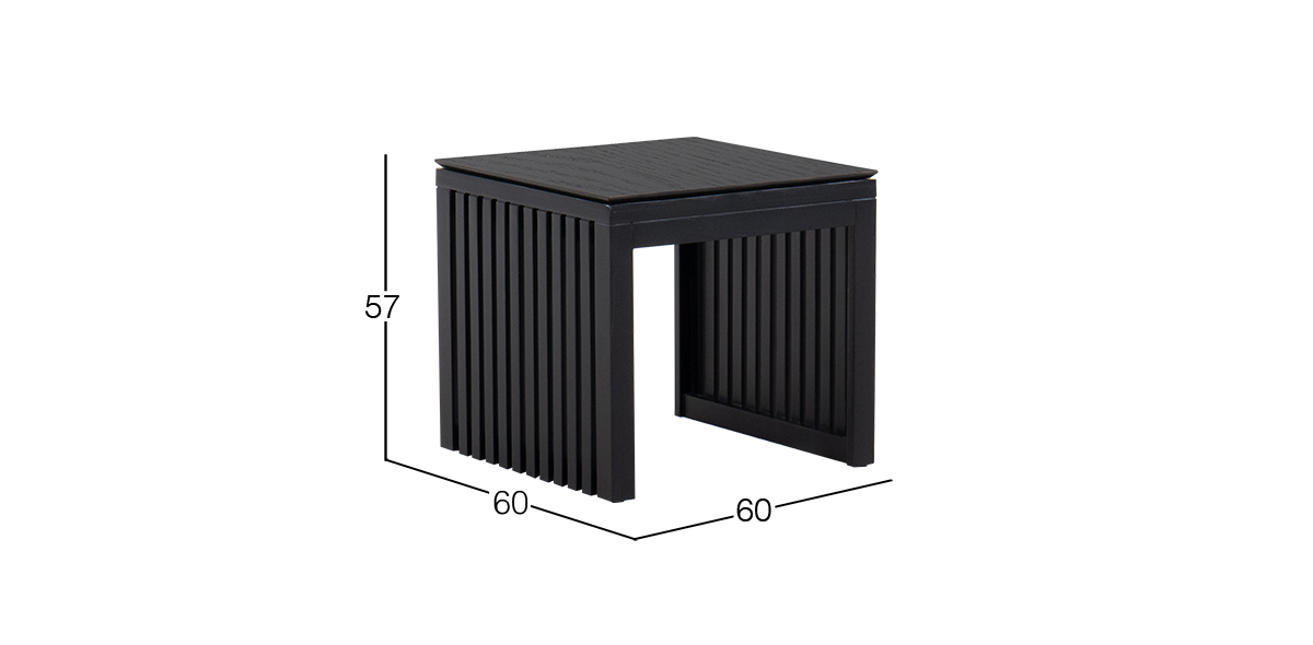 Mesa Lateral Cuadrada 60 x 60 cm Adela Negro