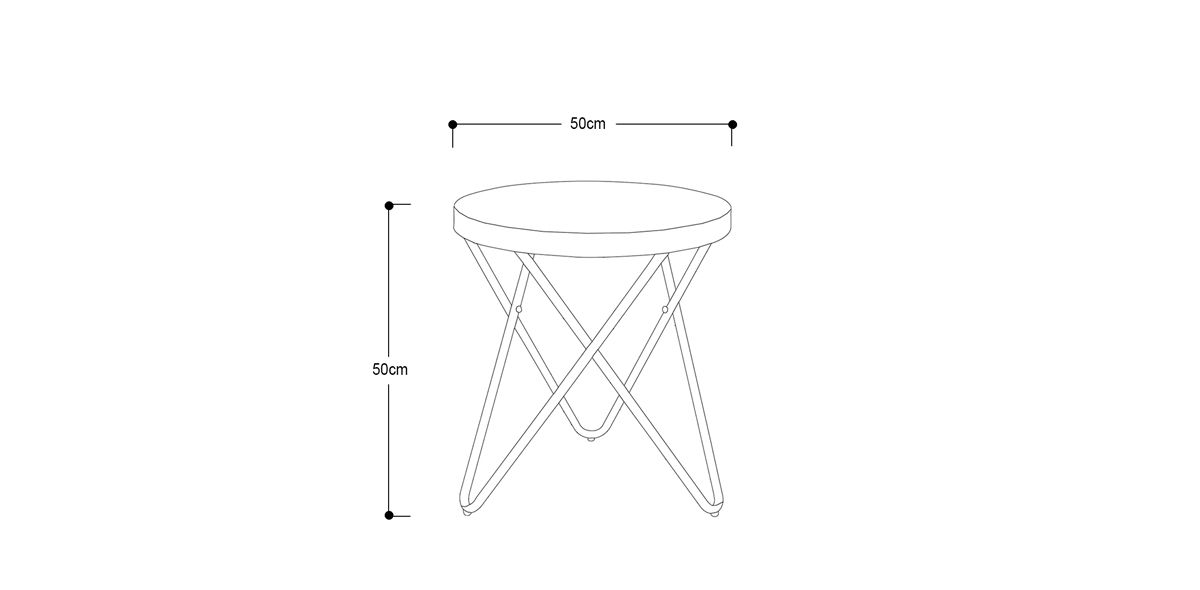 Mesa Lateral Redonda de Cristal 50 CM Lecco Negro