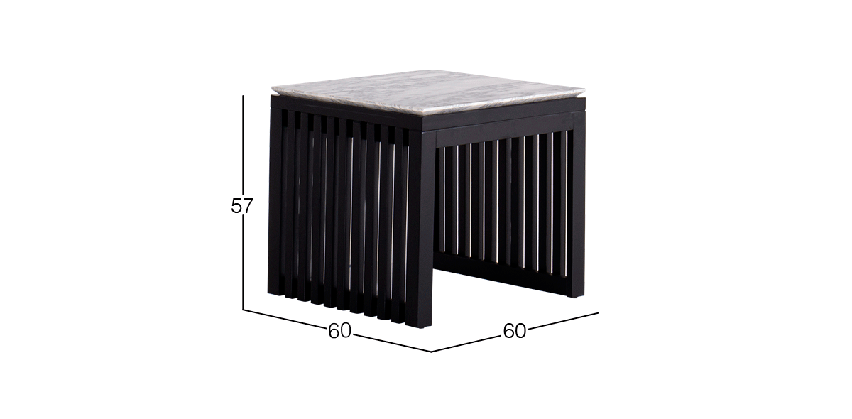 Mesa Lateral Cuadrada 60 x 60 cm Adela Negro