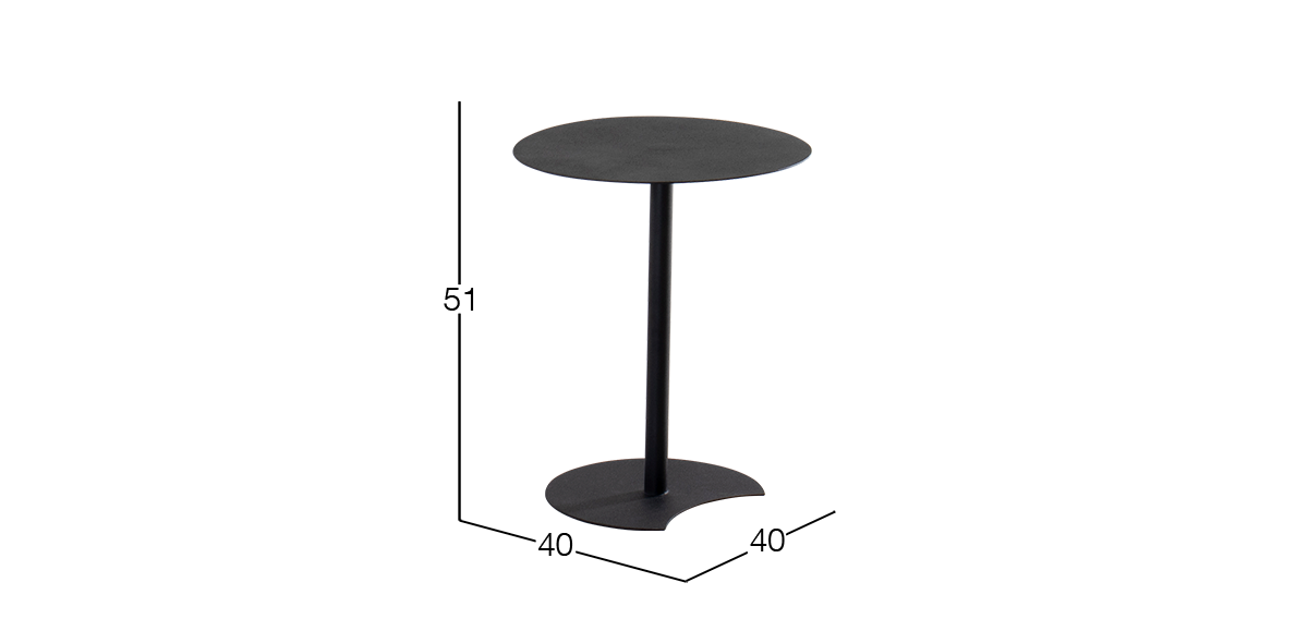 Mesa Lateral Redonda Pacman Negro