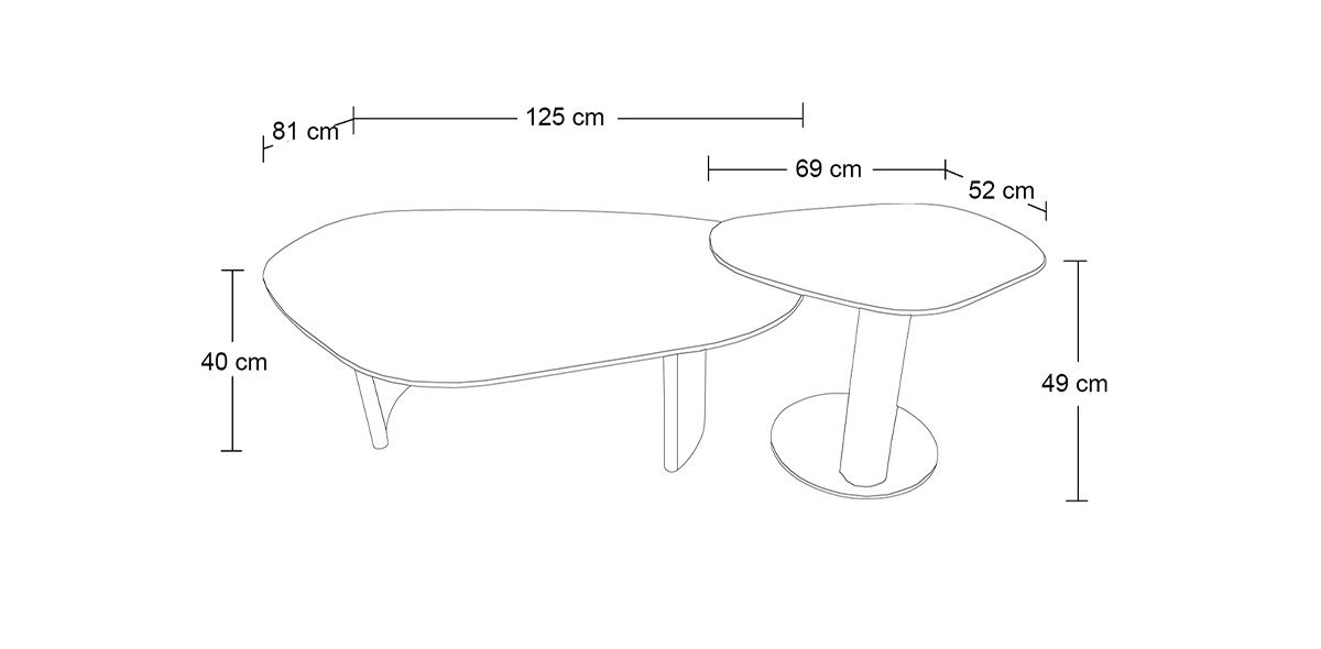 Mesa Ocasional Irregular Navi Blanco 2 Piezas