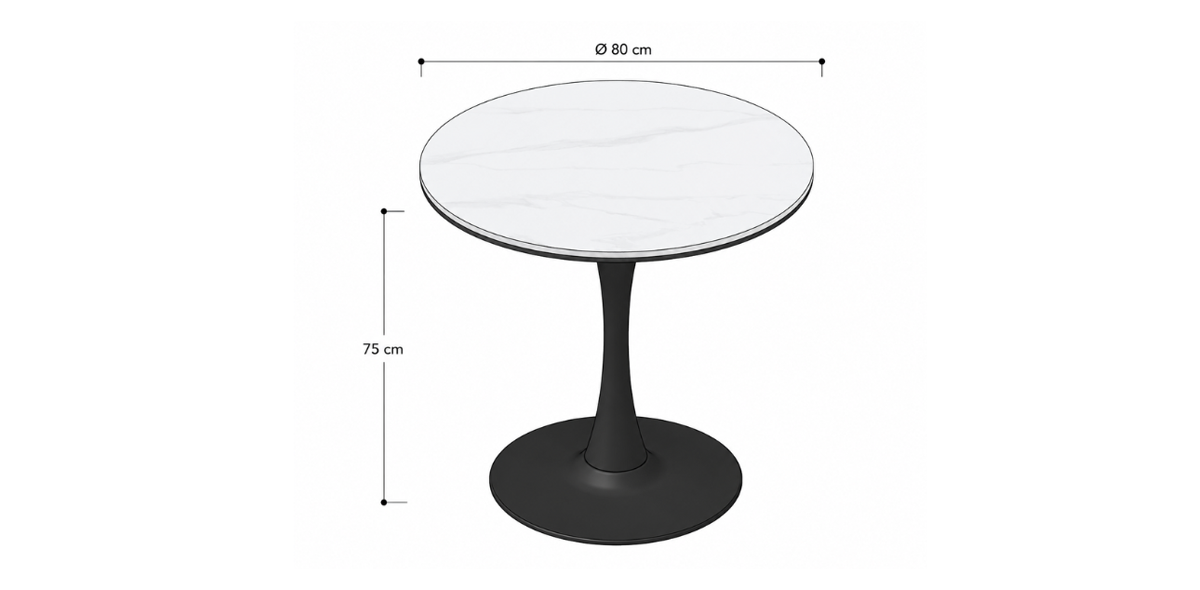 Mesa Ocasional 80 cm Torino Blanco