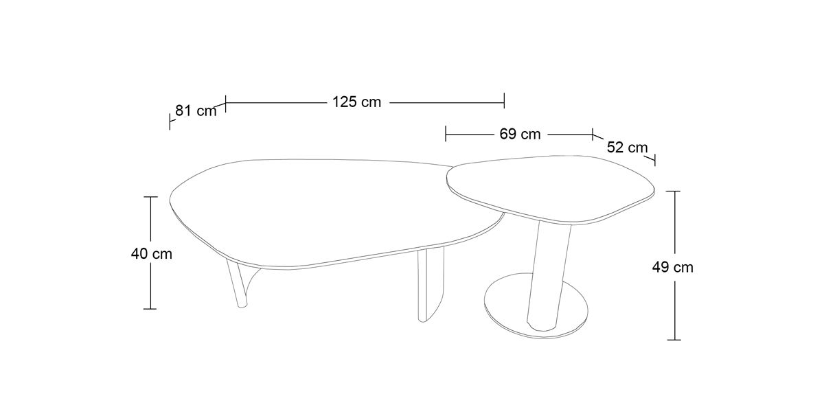 Mesa Ocasional Irregular Lucy Metal