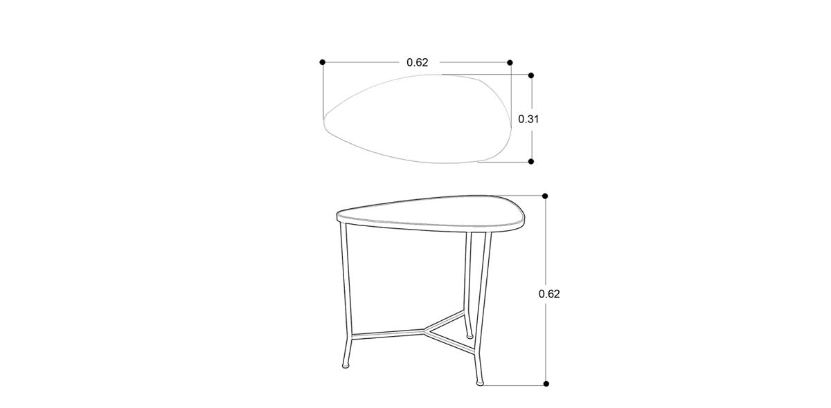 Mesa Ocasional Irregular Paola Negro I