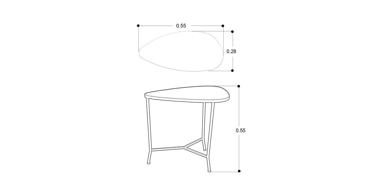 Mesa Ocasional Irregular Paola Negro