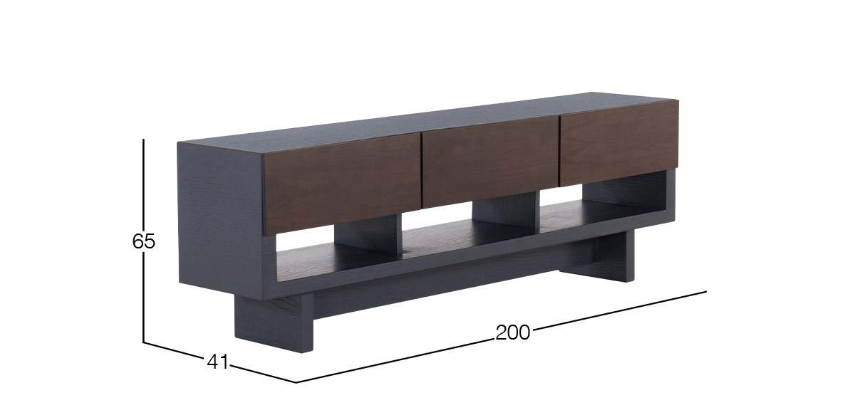 Mesa TV 200 x 40 cm Malta Nogal