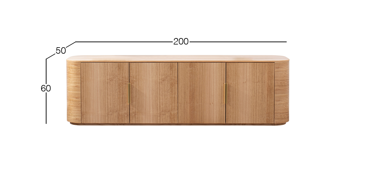 Mesa TV 200 cm Astor Natural