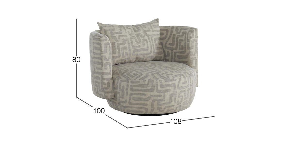 Sillón Giratorio Luisa Gris