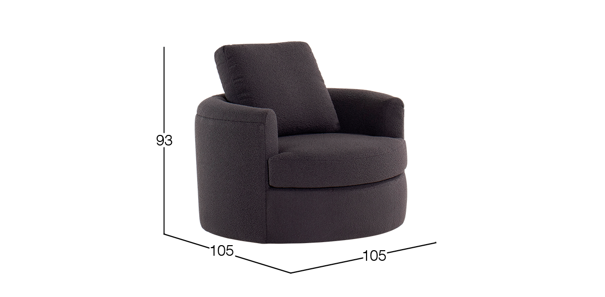 Sillón Ocasional Giratorio Ancona Gris