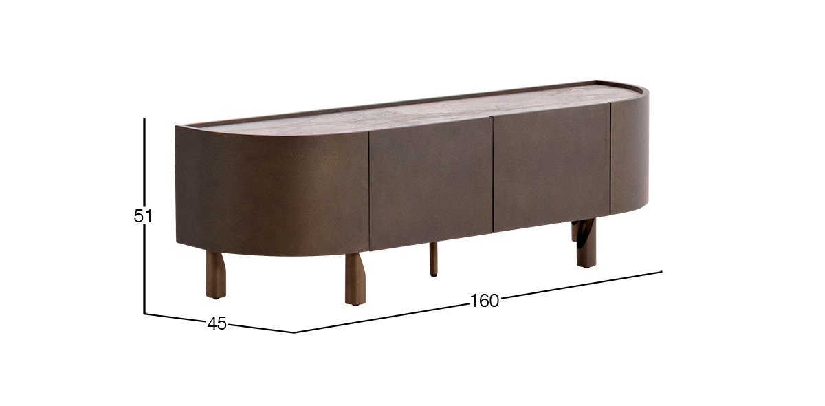 TV Stand 160 x 45 cm Ayre Gris