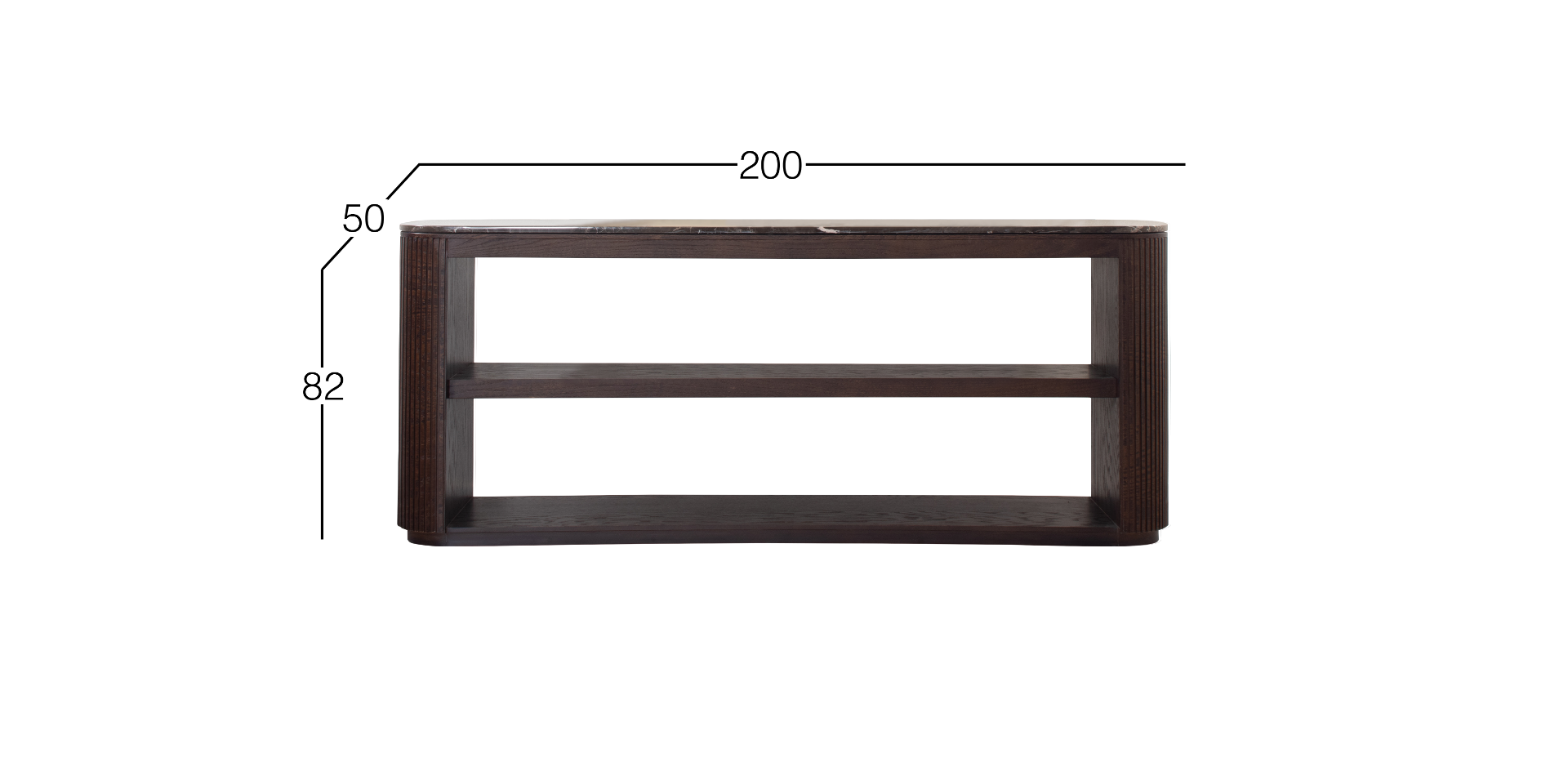 Credenza de Mármol 200 cm Astor Nogal