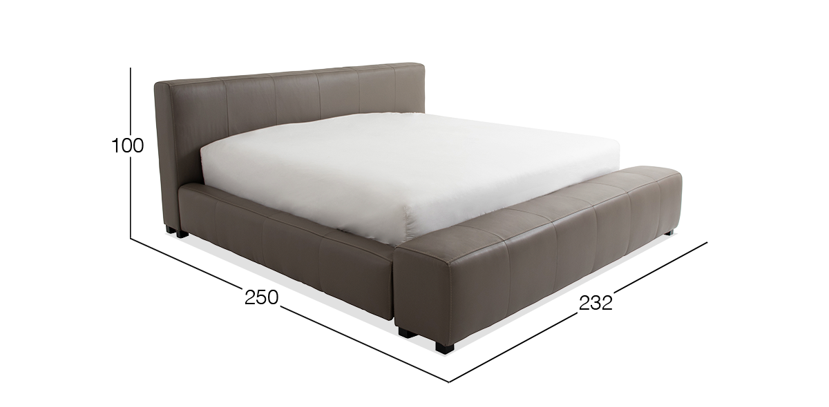 Cama King Size Camerún Taupe Piel