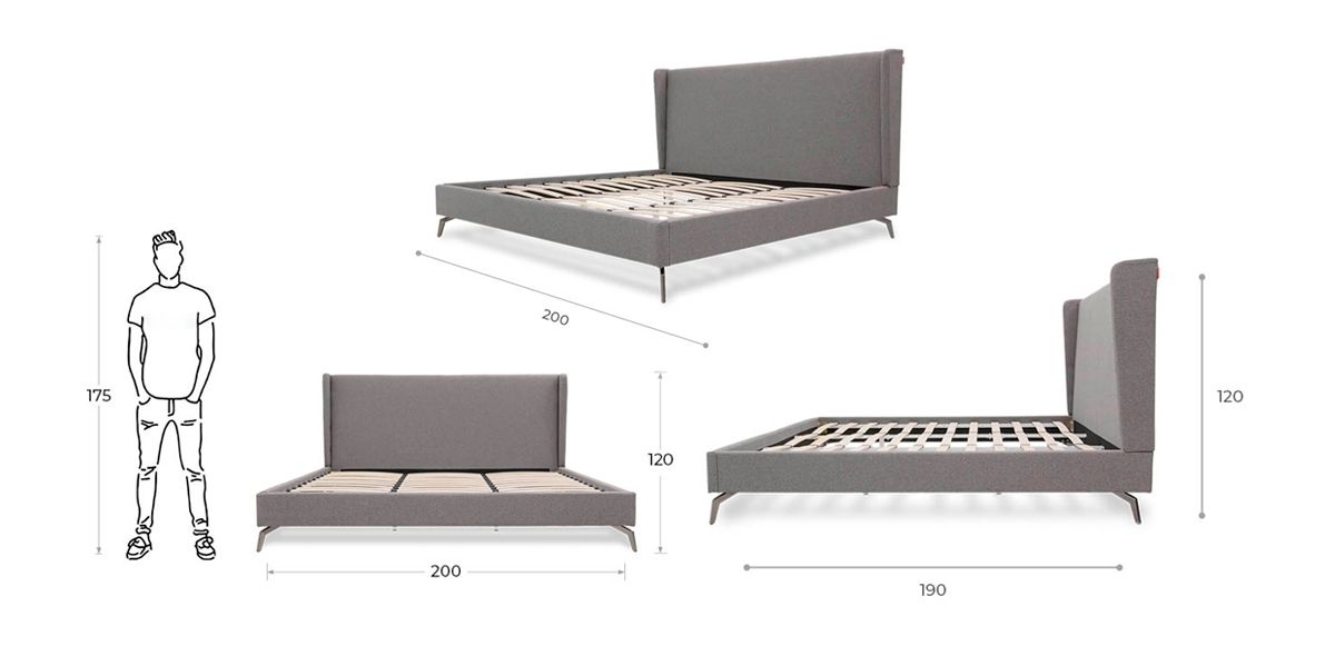 Cama King Size Riuk Gris