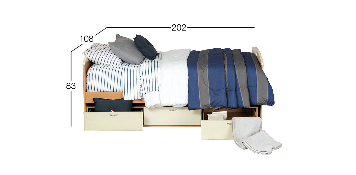 Cama Individual Con Cajones Coala Beige