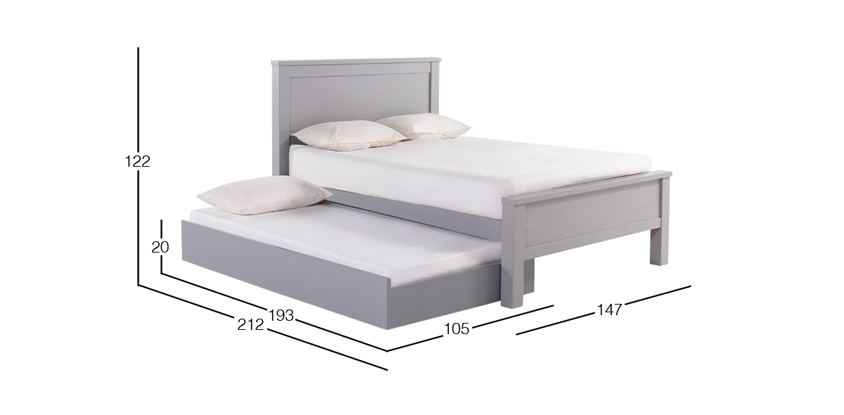 Cama Jackson PL Gris