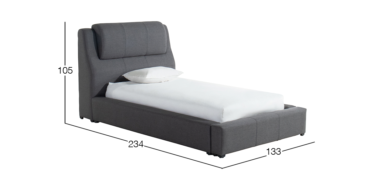 Cama Individual Joyce Mistery Charcoal