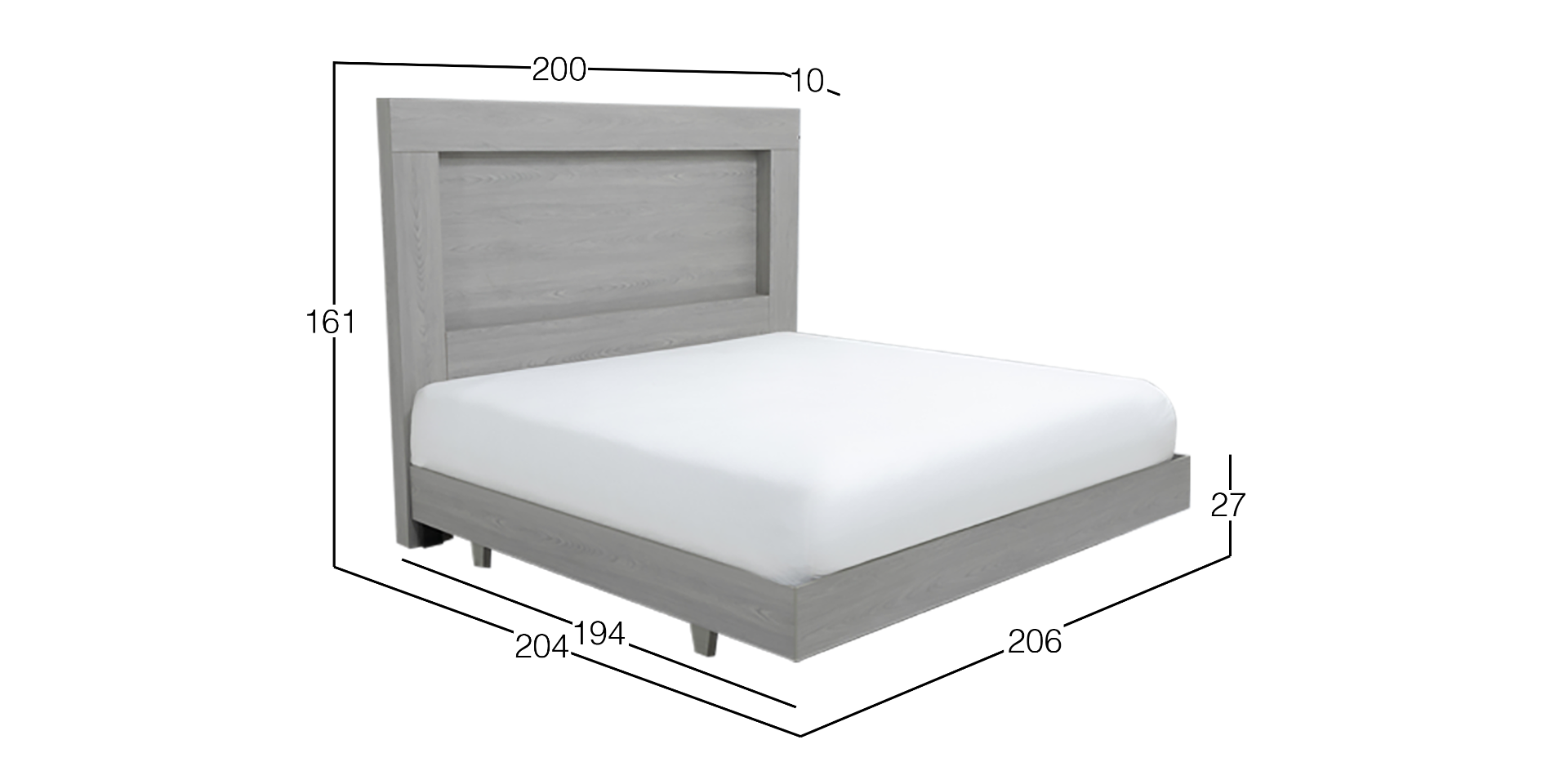 Cama King Size Constanza Gris