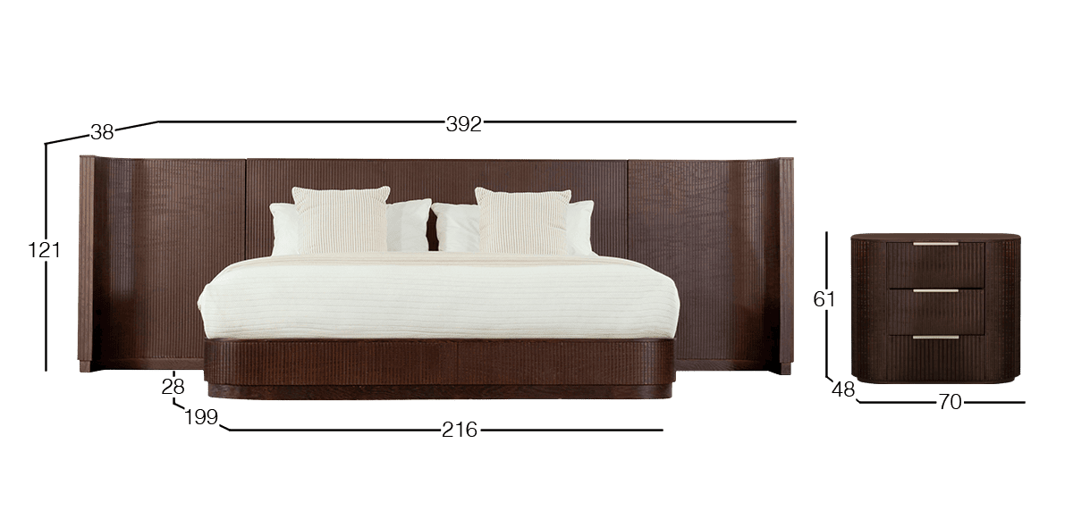 Recámara King Size Astor Nogal con Extensión
