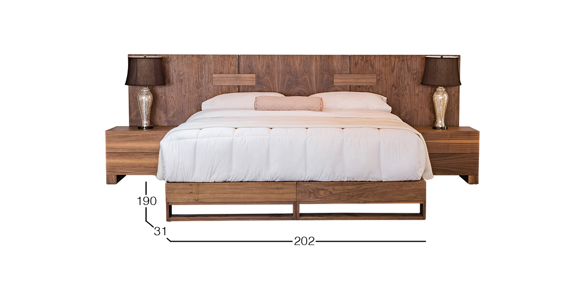Base Cama King Finn Nogal Natural