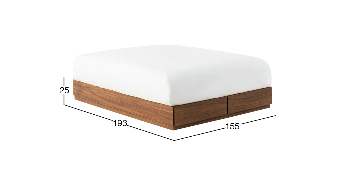 Base de Cama con Cajón Queen Size Keyser Parota