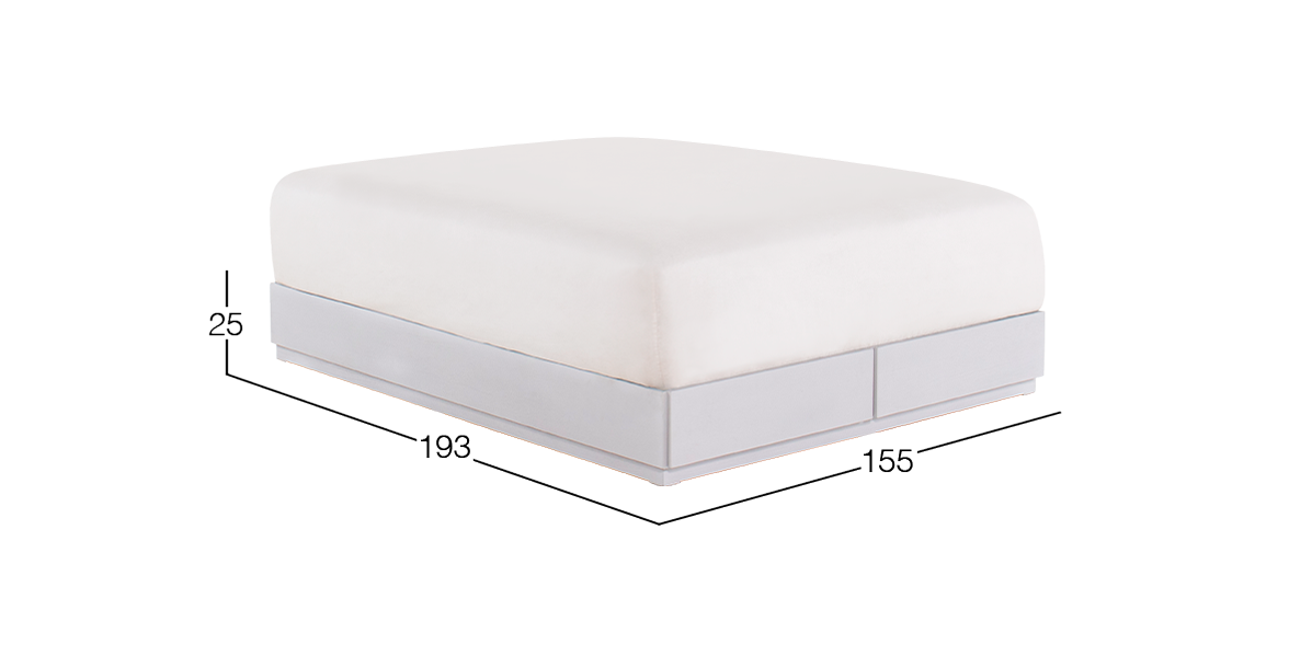 Base de Cama con Cajón Queen Size Keyser Gris