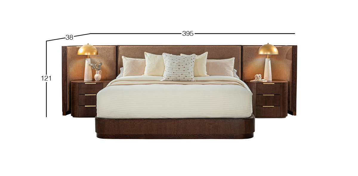 Cabecera King Size Astor Nogal Tapizada