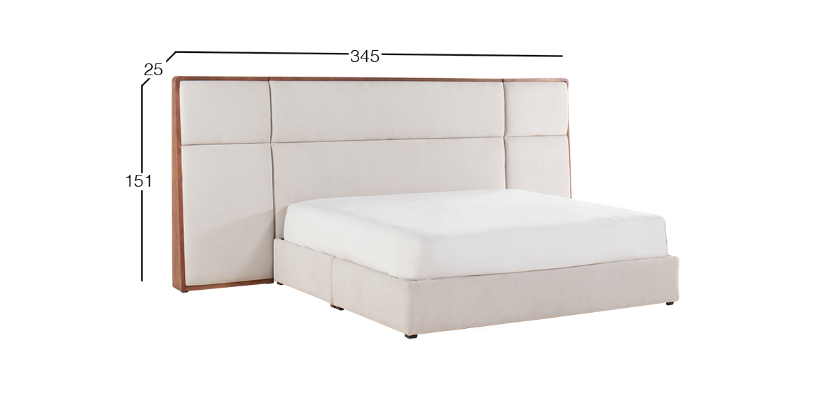 Cabecera King Size con Extensión Madeira Beige