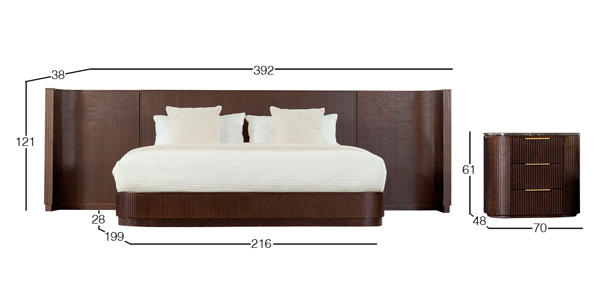 Recámara King Size Astor Nogal