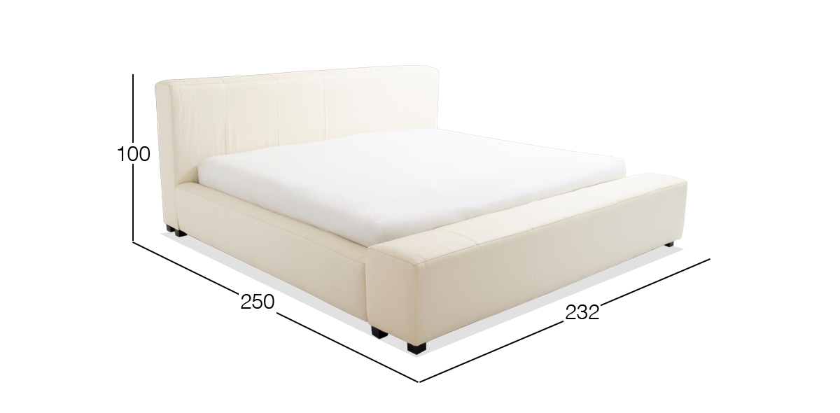 Cama King Size Camerún Hueso Piel