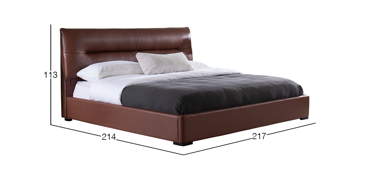 Cama King Size de Piel Keanne Café