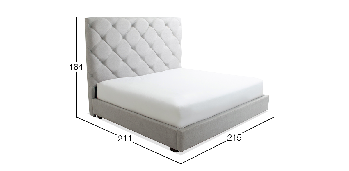 Cama King Size Alina Gris