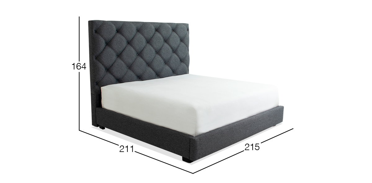 Cama King Size Alina II Gris