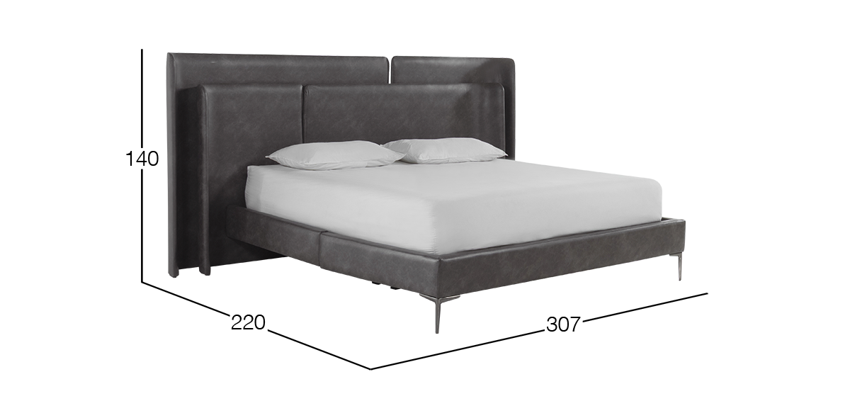 Cama King Size Bravah Gris