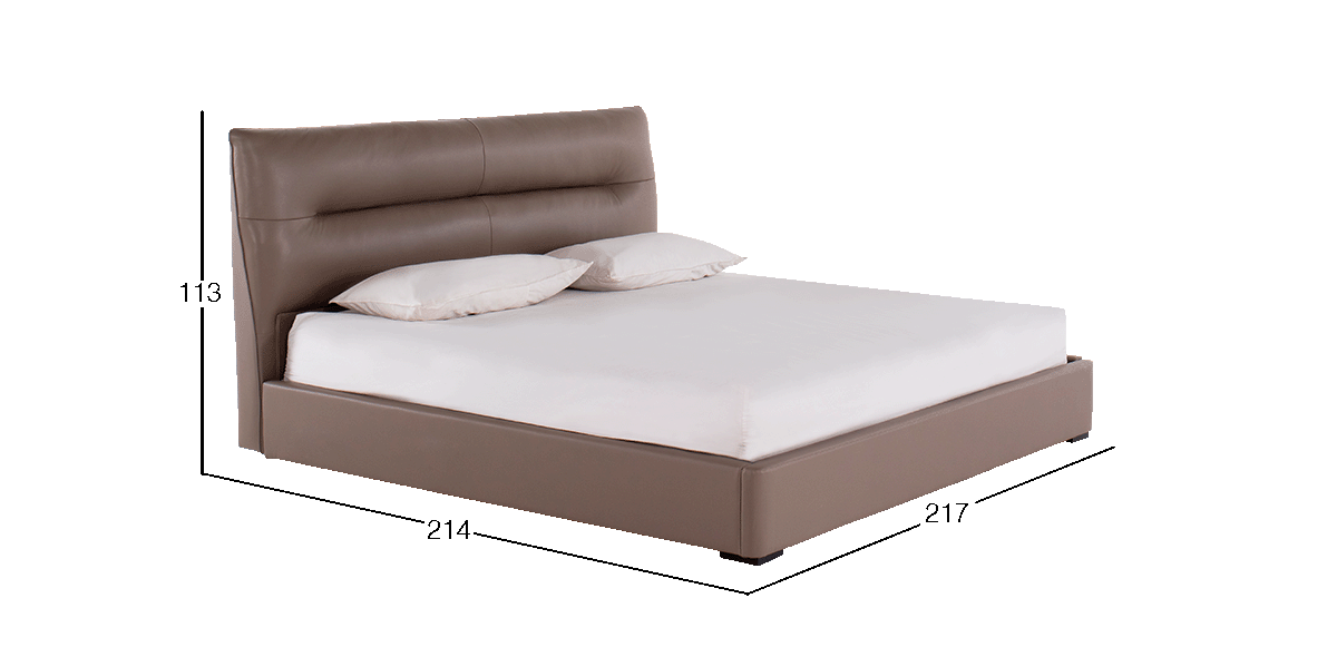 Cama King Size de Piel Keanne Gris