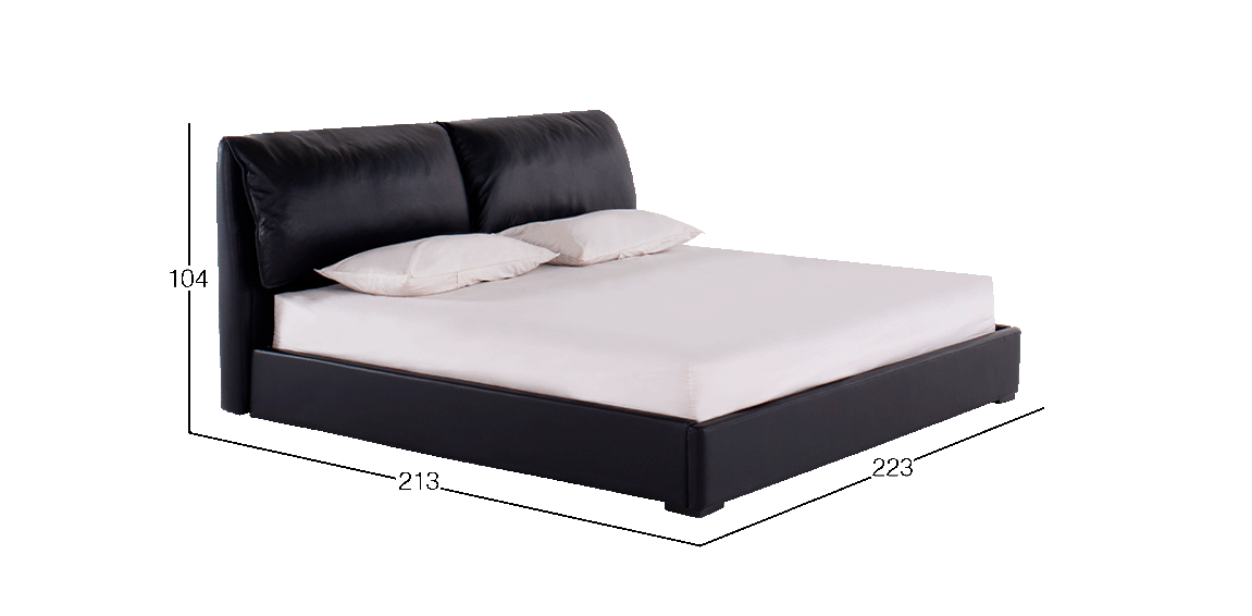 Cama King Size de Piel Murano Negro