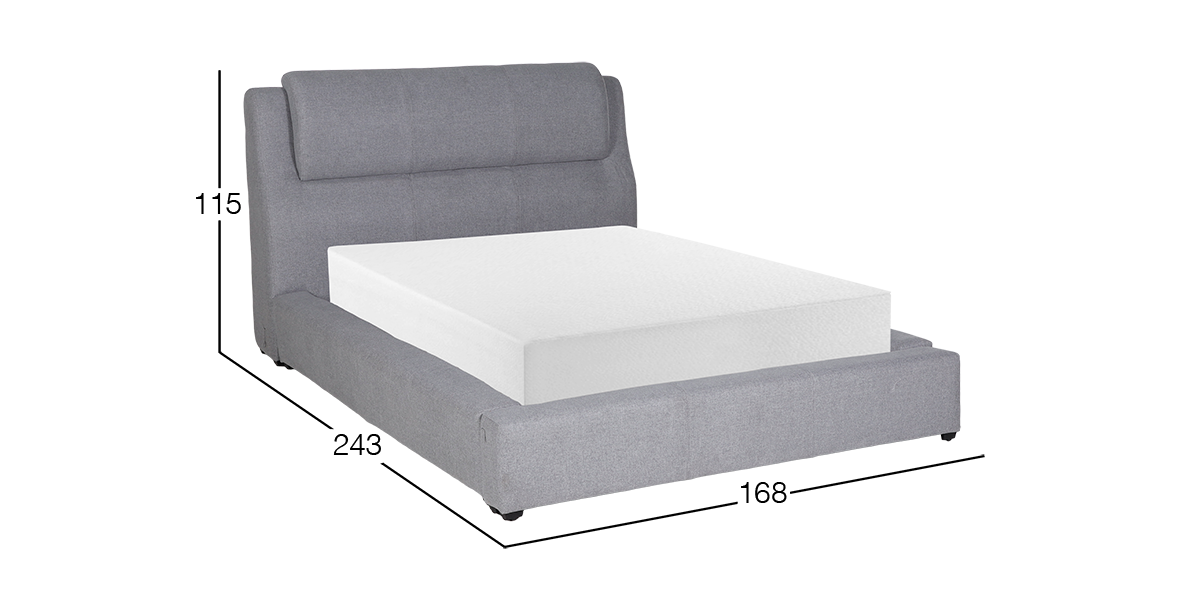 Cama Matrimonial Joyce Sky Gris Claro