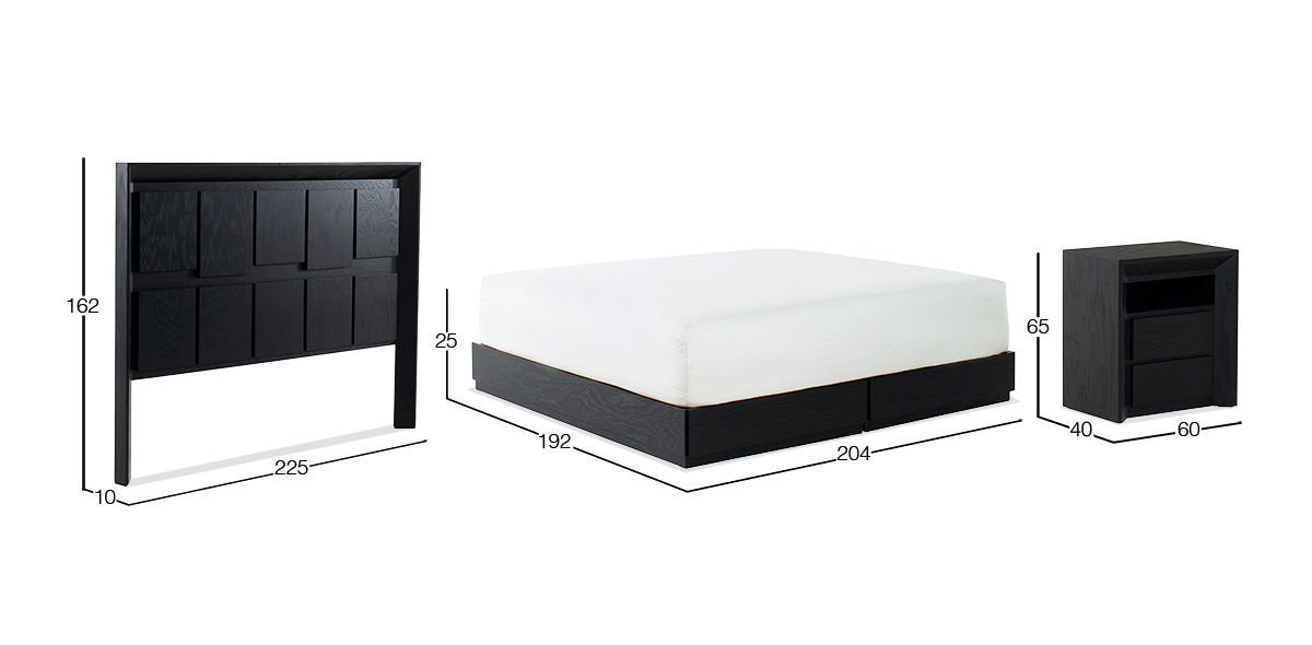 Recamara King Size Keyser Negro 4 Piezas
