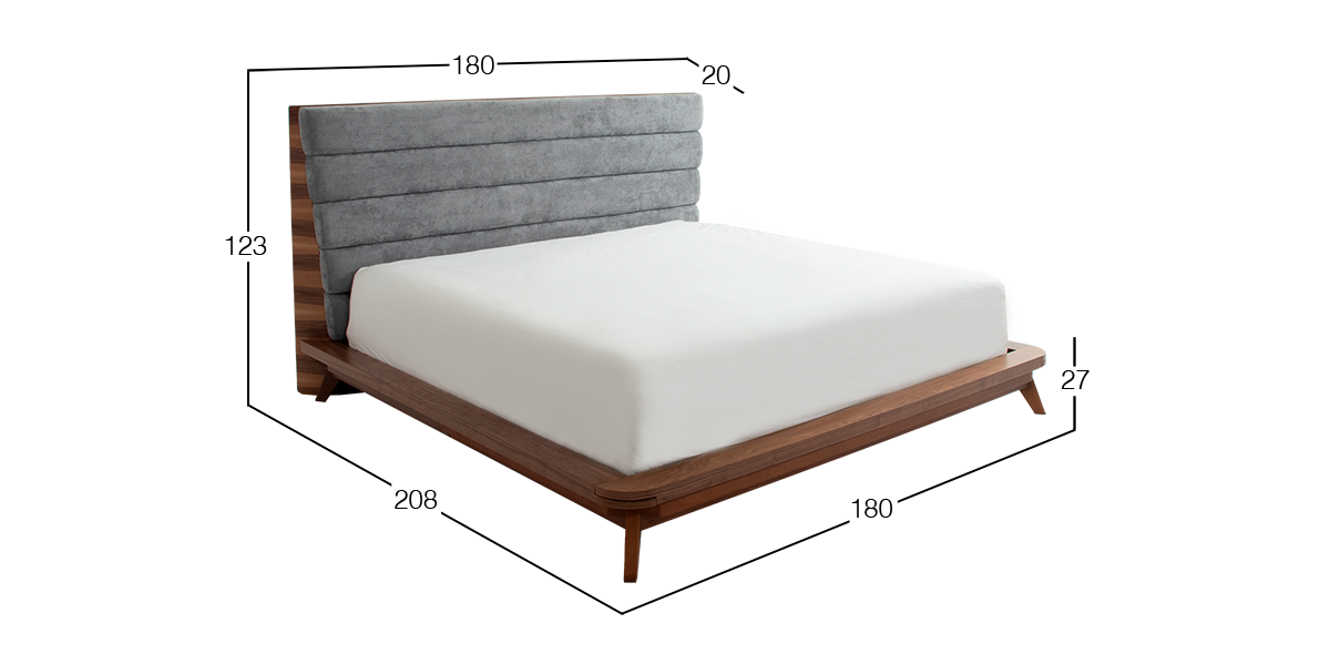 Cama Queen Size Allegra Gris