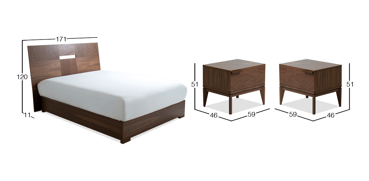 Recámara Queen Size Serena Nogal