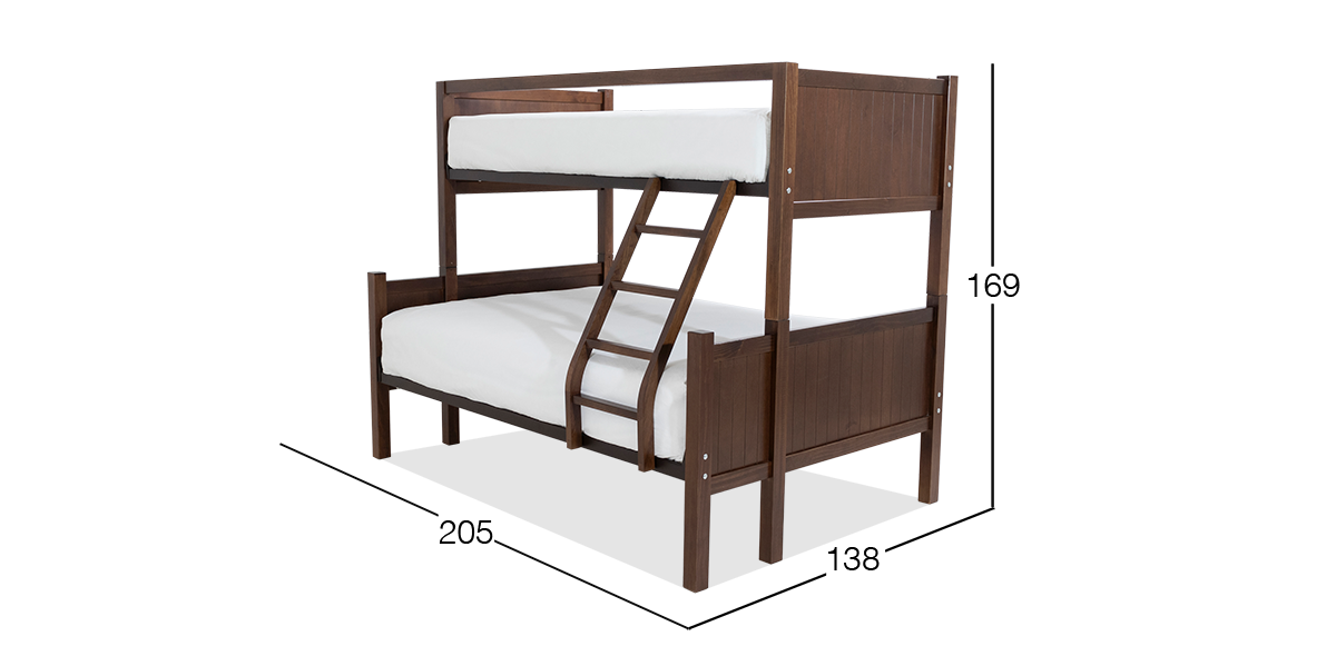 Litera Individual Matrimonial Bourbon Nogal