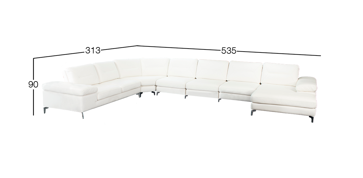 Sala Modular de Piel Biccari Blanco