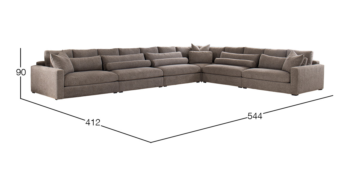 Sala en L Derecha Alexander Café 6 Piezas