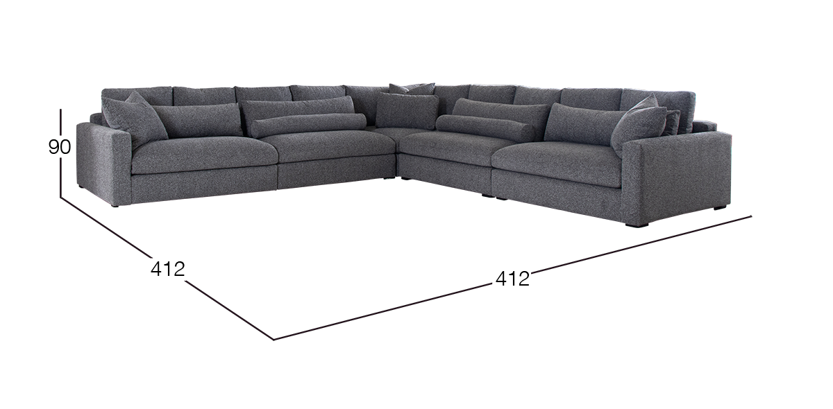 Sala Esquinera Alexander Gris 5 Piezas