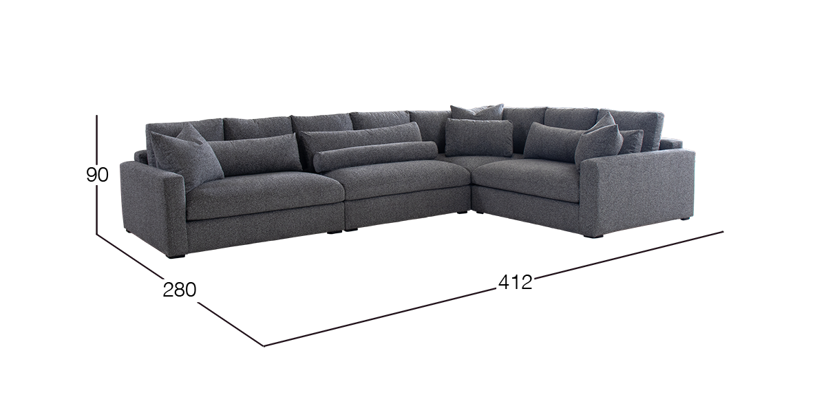 Sala Modular Alexander Gris 4 Piezas