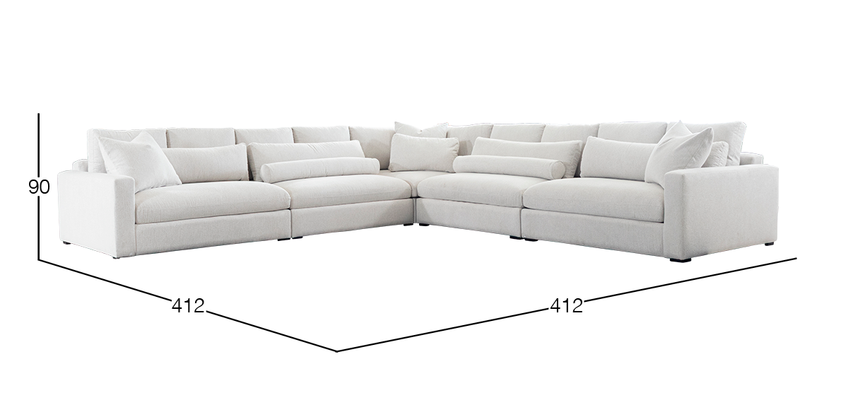 Sala en L Derecha Alexander Blanca 5 Piezas