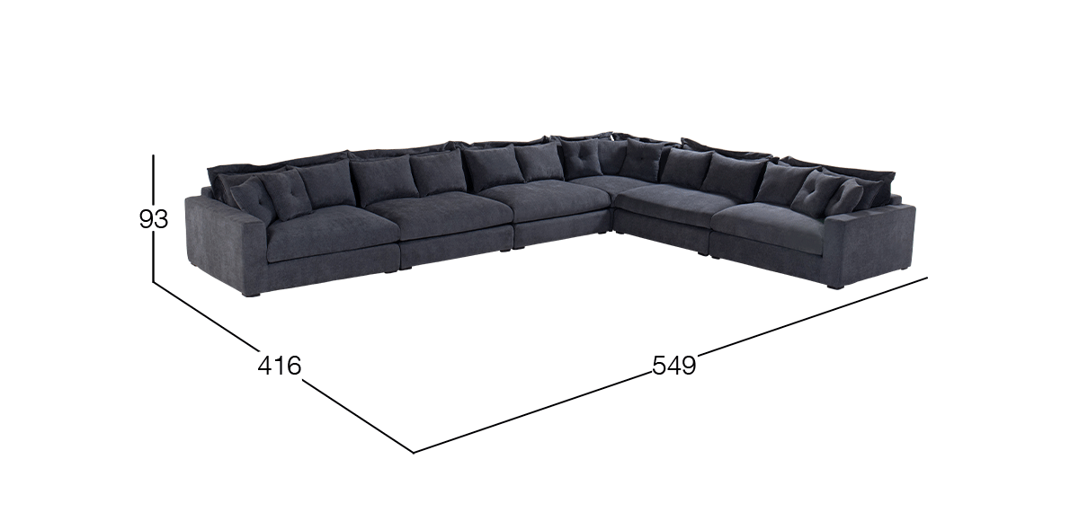 Sala Esquinera Ashmont Gris 6 Piezas